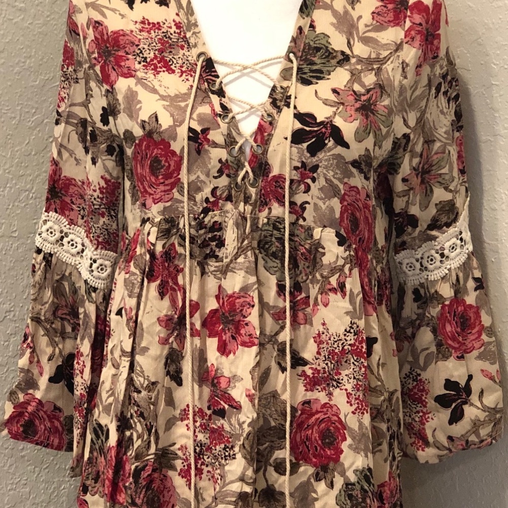 Floral print boho dress